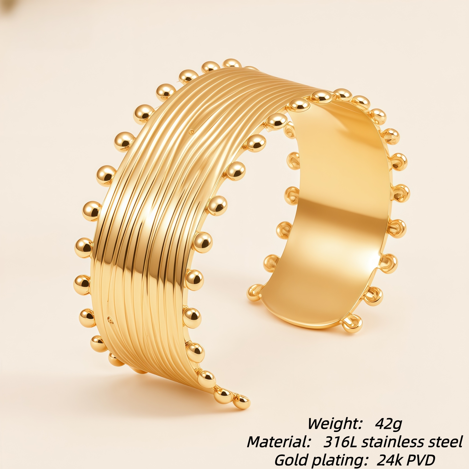 Star Shaped 24K Stainless Steel Hypoallergenic Bracelet for Women