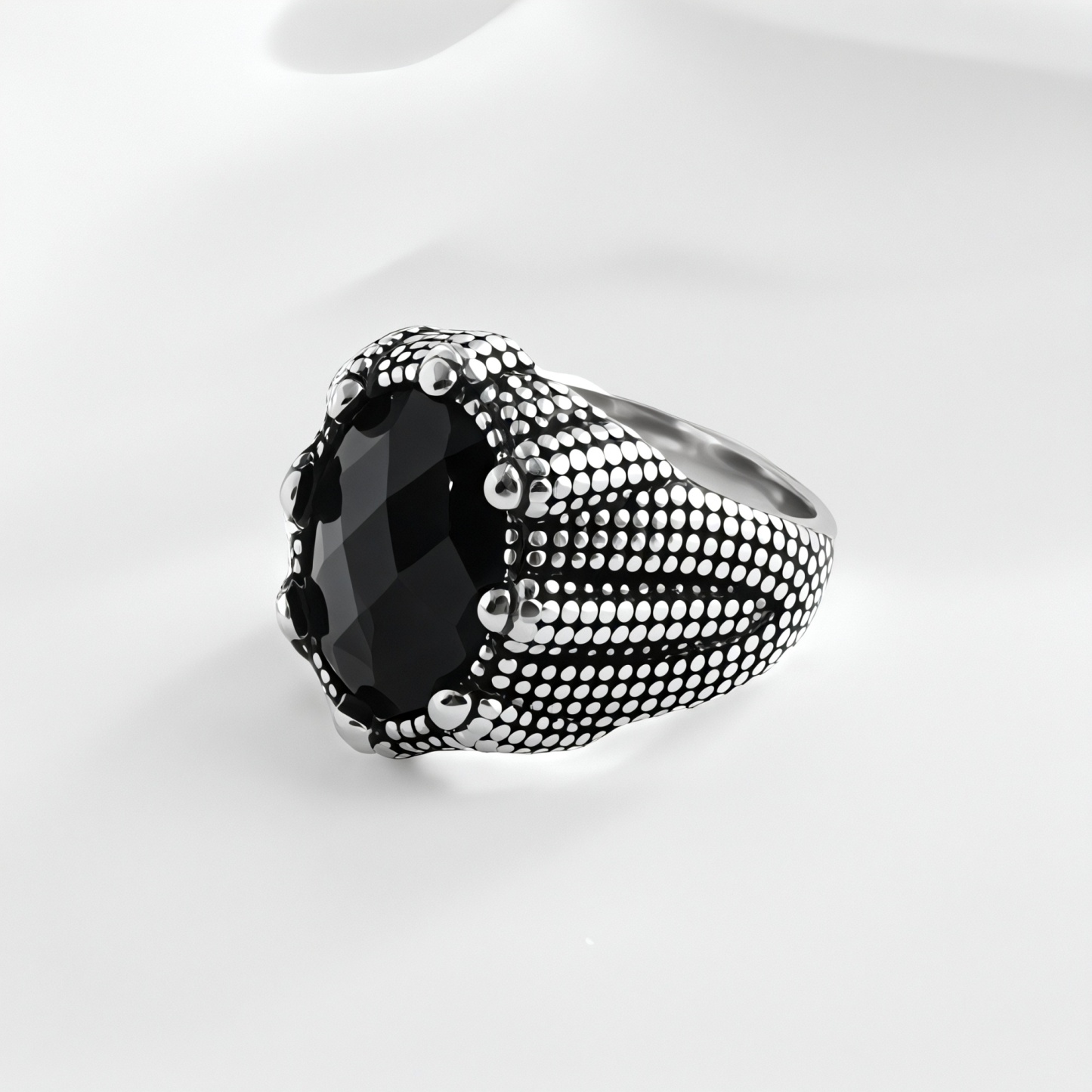 Bold Gemstone Inlay Stainless Steel Retro Ring for Men | BL459-JinBaoJewerly