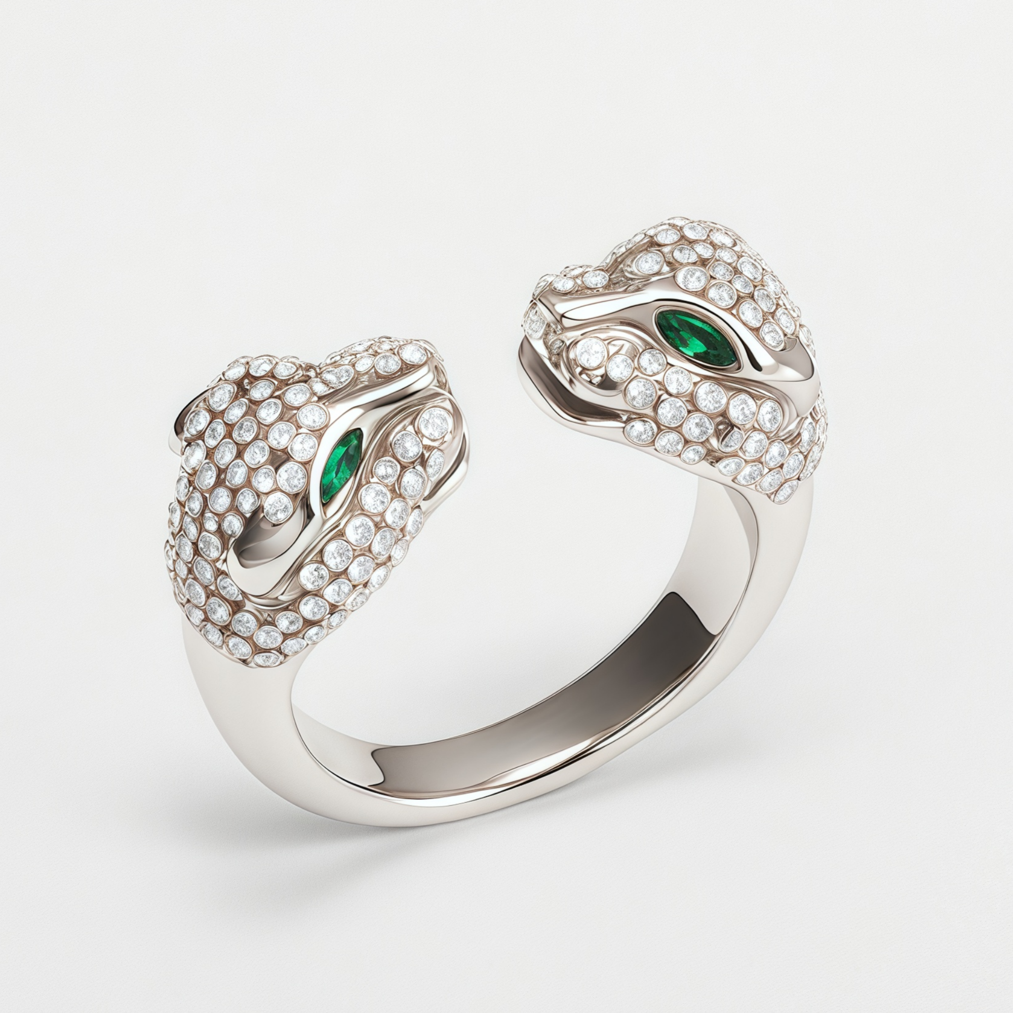 Luxury Leopard Inlay Emerald Diamond Stainless Steel Unisex Ring丨G002495JB-JinBaoJewerly