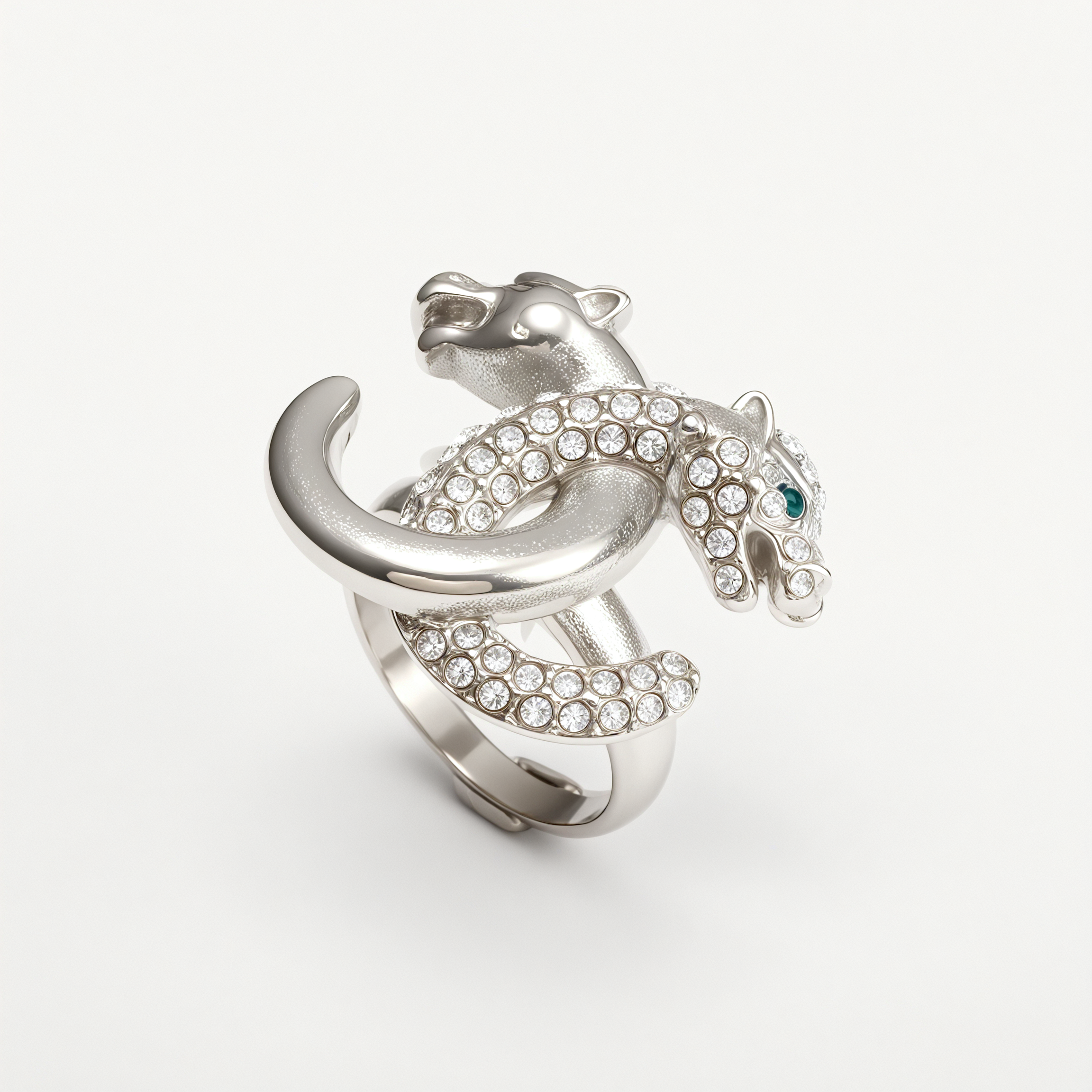 Luxury Leopard Inlay Emerald Diamond Stainless Steel Unisex Ring丨G004093-JinBaoJewerly