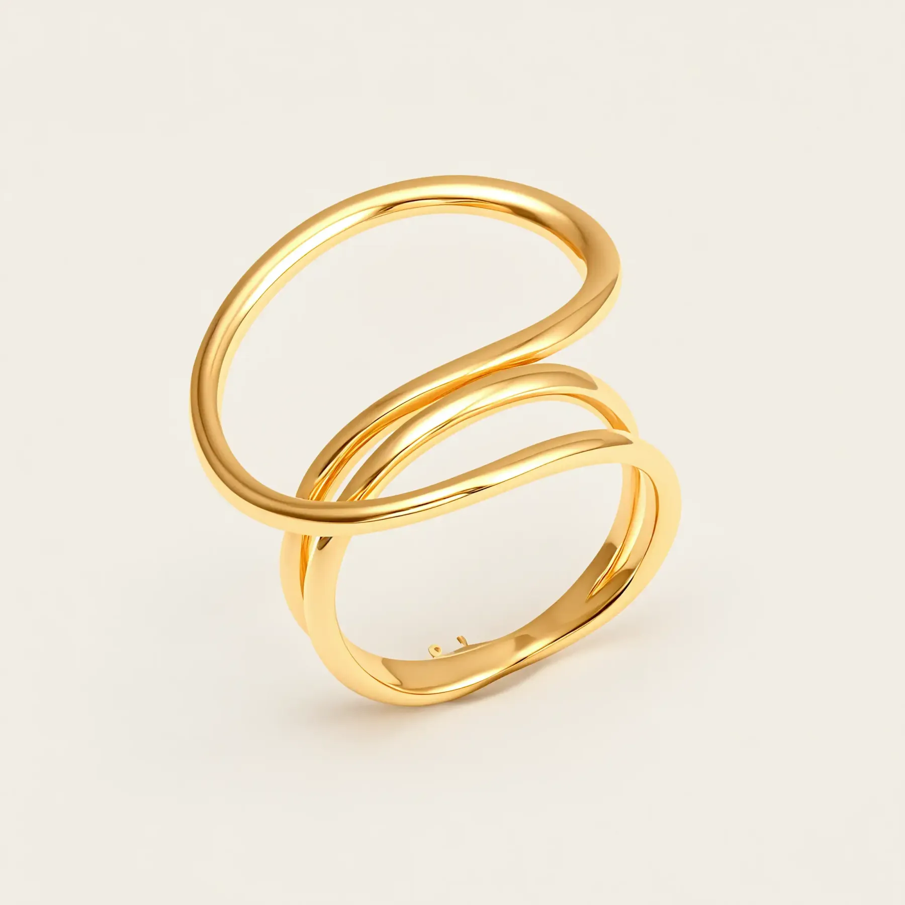 Modern Style Twisted Band Stainless Steel Women's Ring丨G004992-JinBaoJewerly