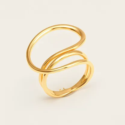 Modern Style Twisted Band Stainless Steel Women's Ring丨G004992-JinBaoJewerly