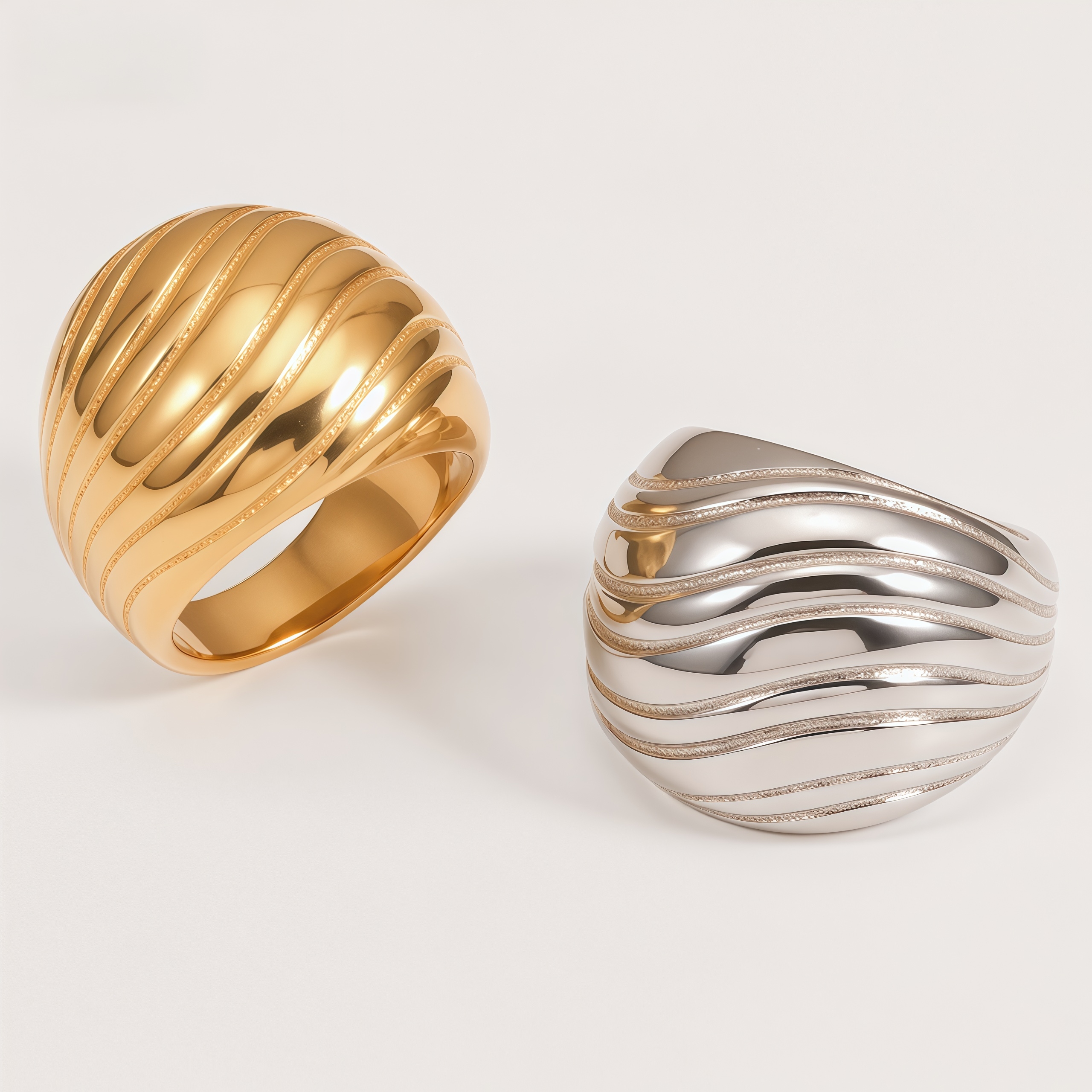 Minimalist Swirl Design Stainless Steel Ring for Women | ML037
