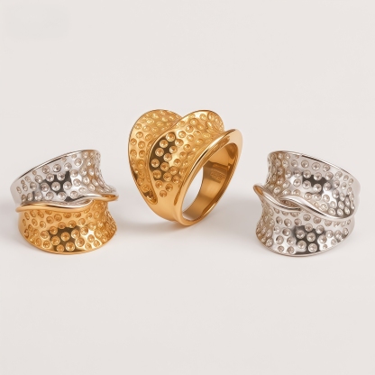 Fashion Creative Textured Stainless Steel Ring Women's Ring | DZ1366