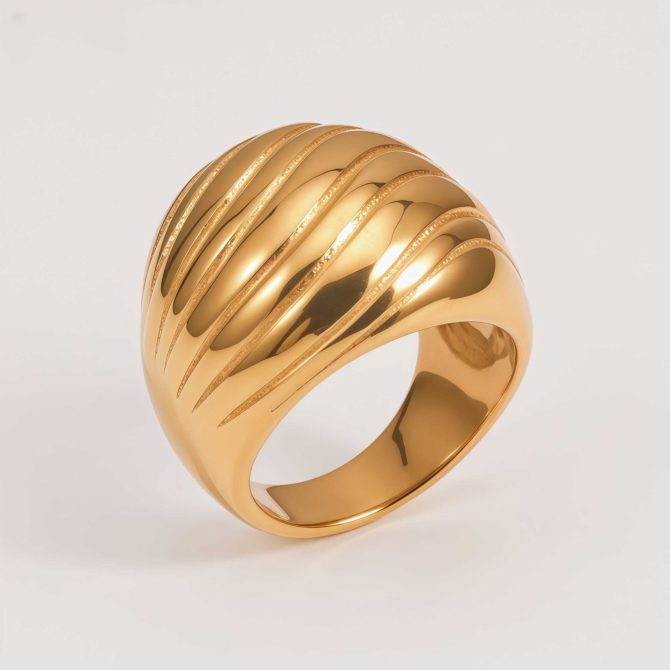 Minimalist Swirl Design Stainless Steel Ring for Women | ML037