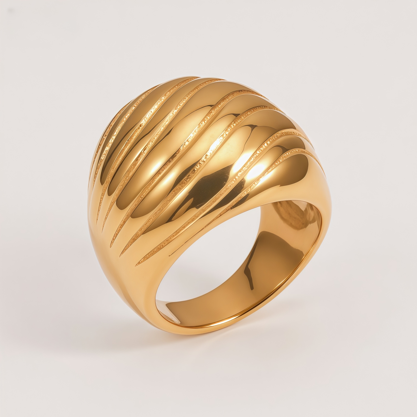 Minimalist Swirl Design Stainless Steel Ring for Women | ML037-JinBaoJewerly