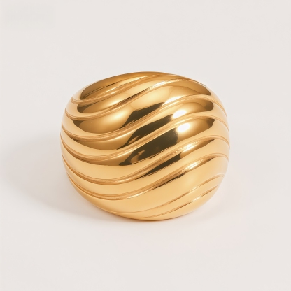 Minimalist Swirl Design Stainless Steel Ring for Women | ML037