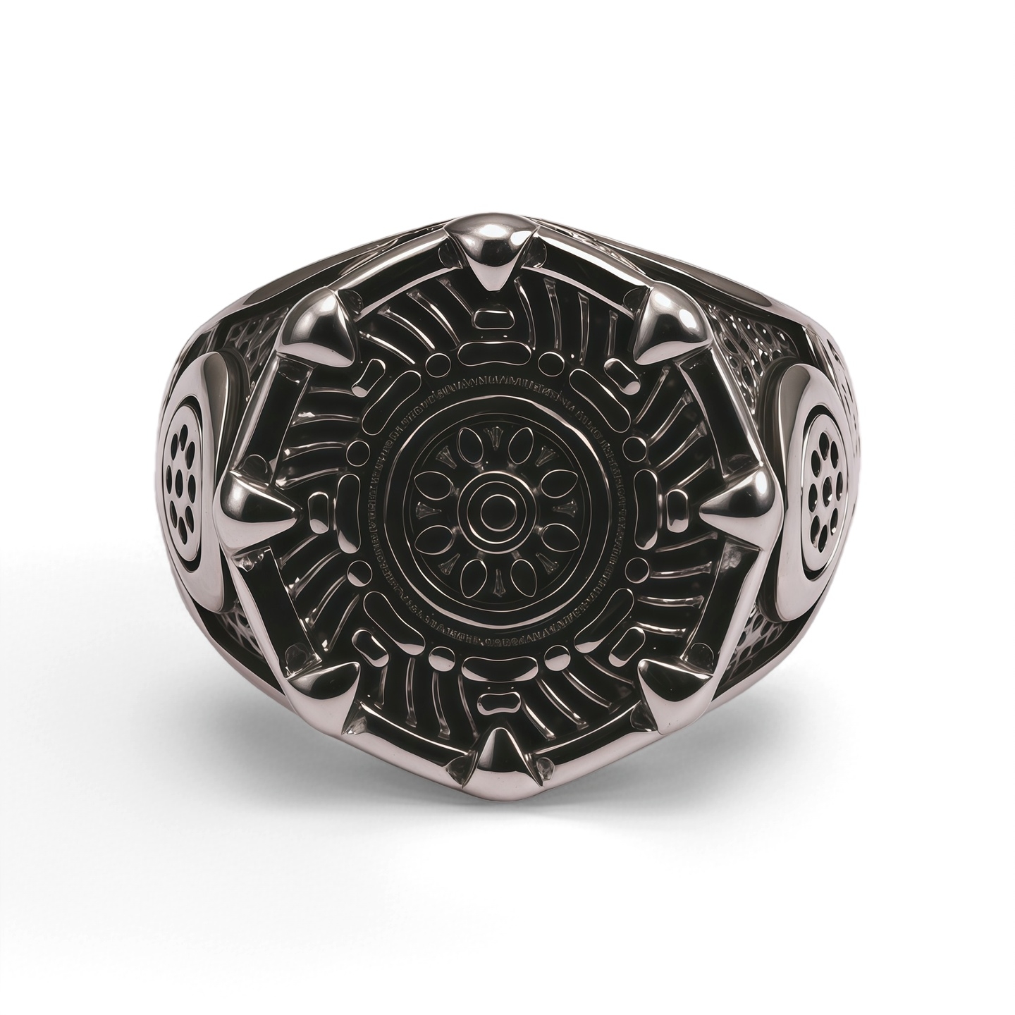 Retro Mechanical Style 3D Embossed Decorative Men's Ring | G002373