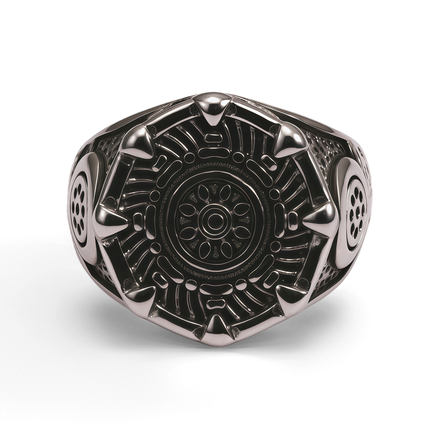 Retro Mechanical Style 3D Embossed Decorative Men's Ring | G002373