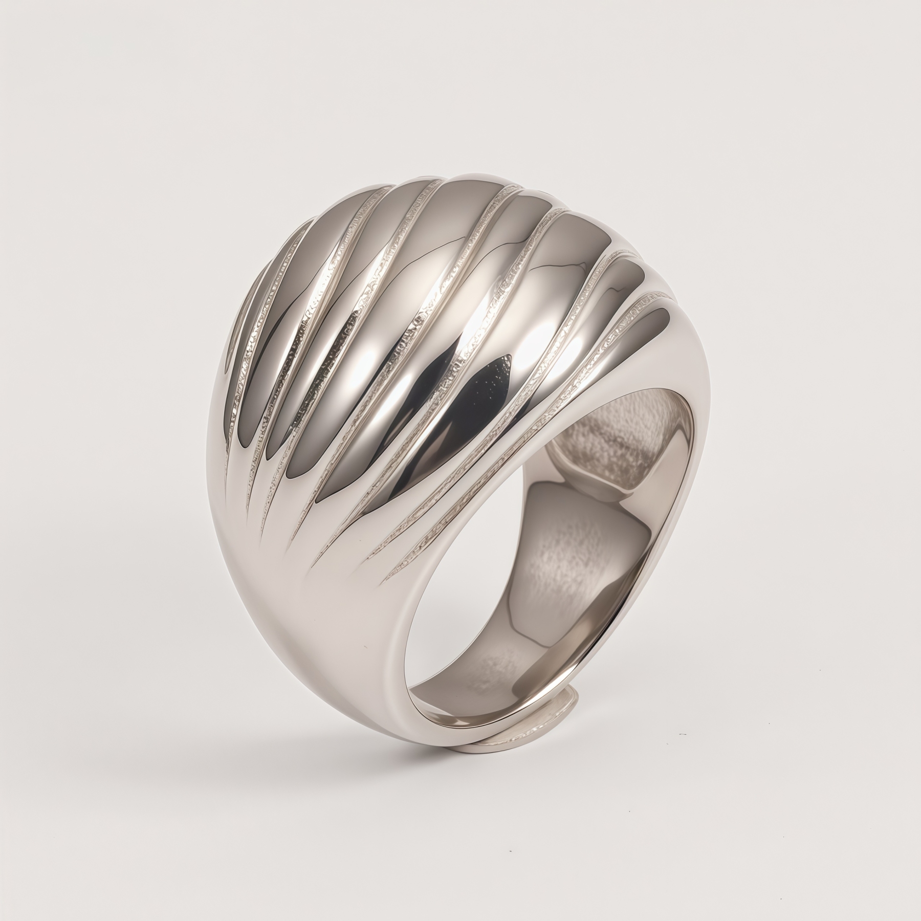 Minimalist Swirl Design Stainless Steel Ring for Women | ML037