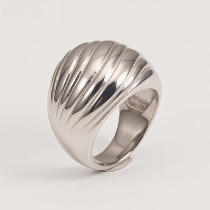 Minimalist Swirl Design Stainless Steel Ring for Women | ML037