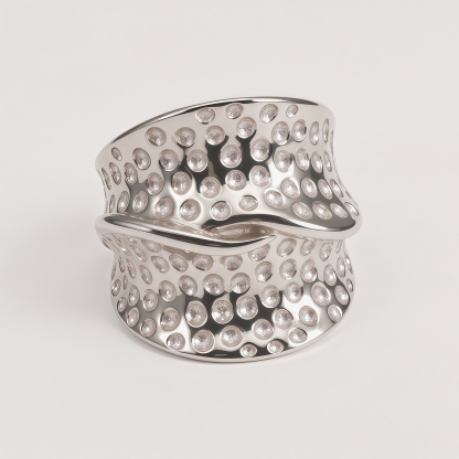 Fashion Creative Textured Stainless Steel Ring Women's Ring | DZ1366