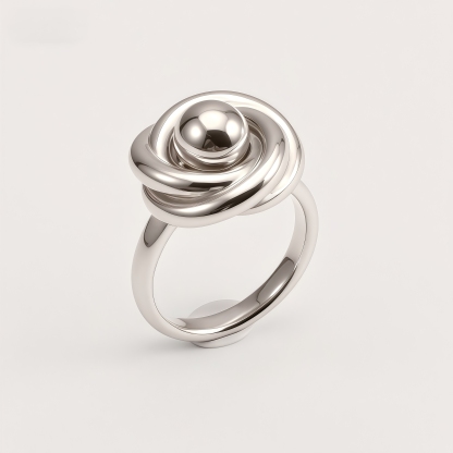 Fashion Rose Knot Stainless Steel Women's Ring | N001050