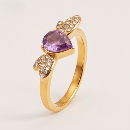 Women's Bee Shaped Crystal Inlaid Luxury Ring