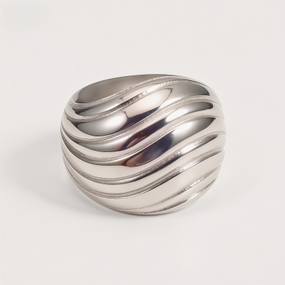 Minimalist Swirl Design Stainless Steel Ring for Women | ML037