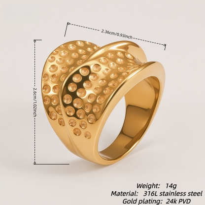Fashion Creative Textured Stainless Steel Ring Women's Ring | DZ1366