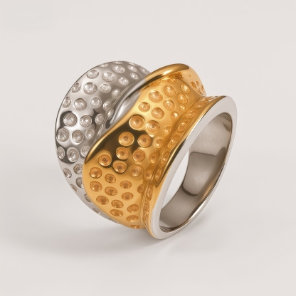 Fashion Creative Textured Stainless Steel Ring Women's Ring | DZ1366