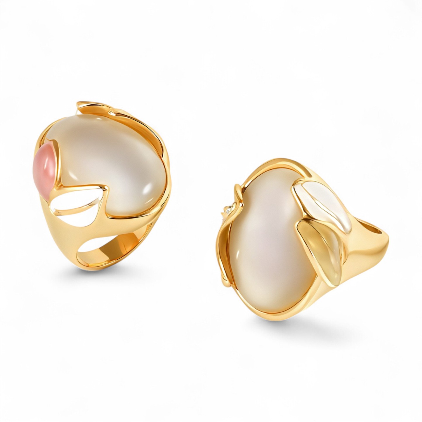 Modern Colorful Gemstone Stainless Steel Ring for Women | G004469-JinBaoJewerly