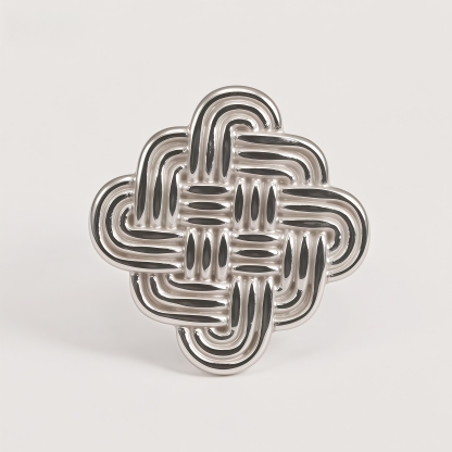 Vintage Stainless Steel Braided Women's Ring | G003598