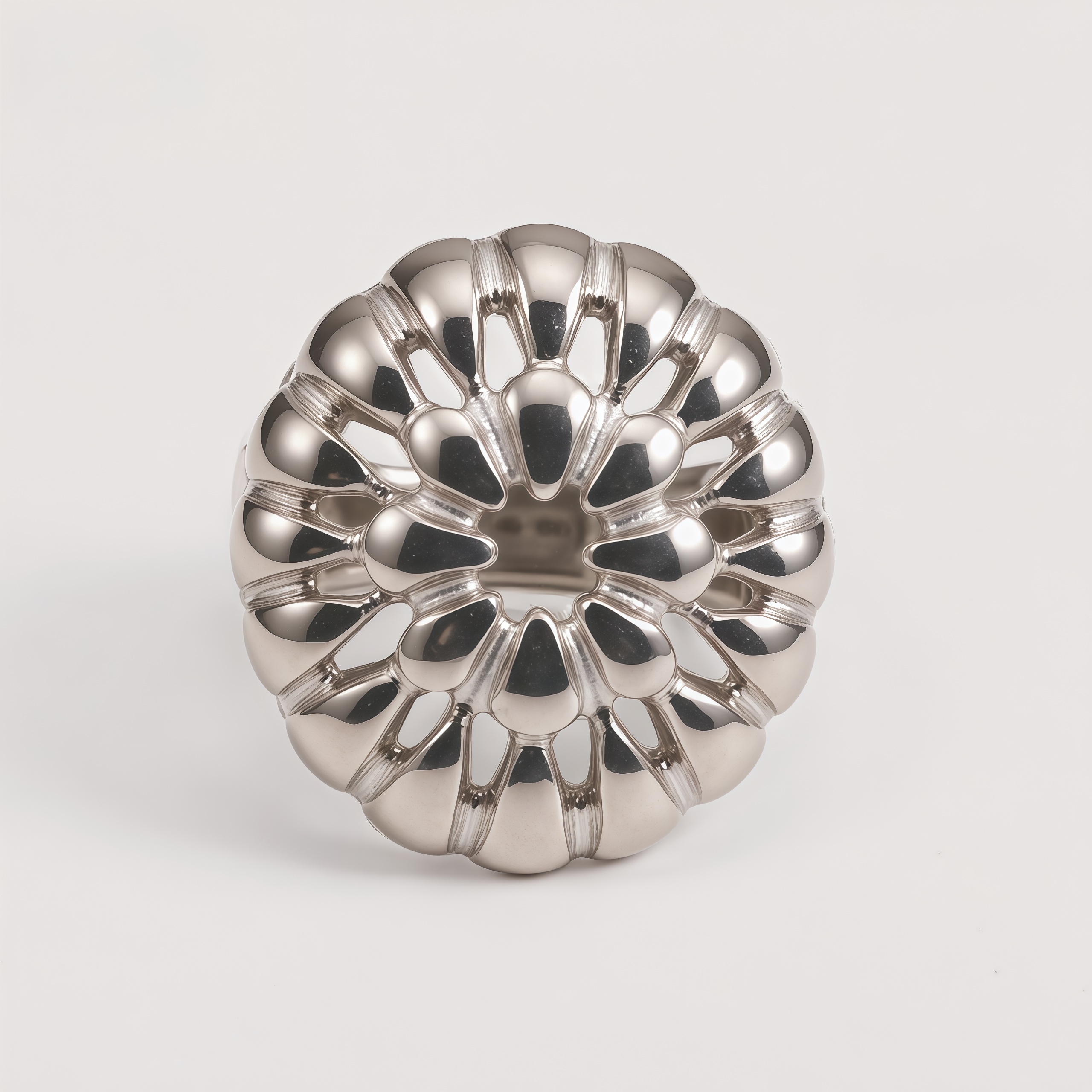 Elegant Flower Shaped Stainless Steel Ring Retro Chic Women Ring | ML089