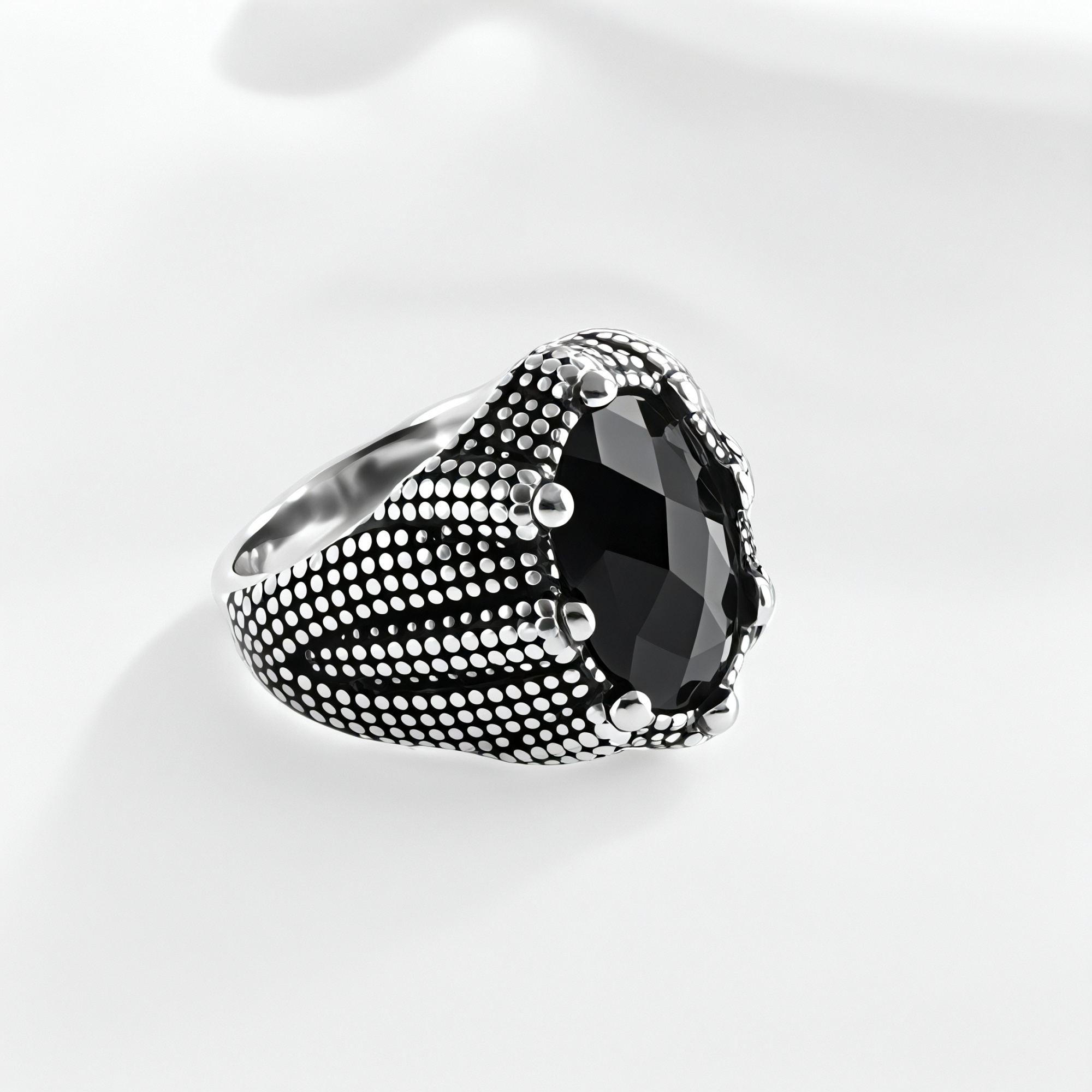 Bold Gemstone Inlay Stainless Steel Retro Ring for Men | BL459-JinBaoJewerly