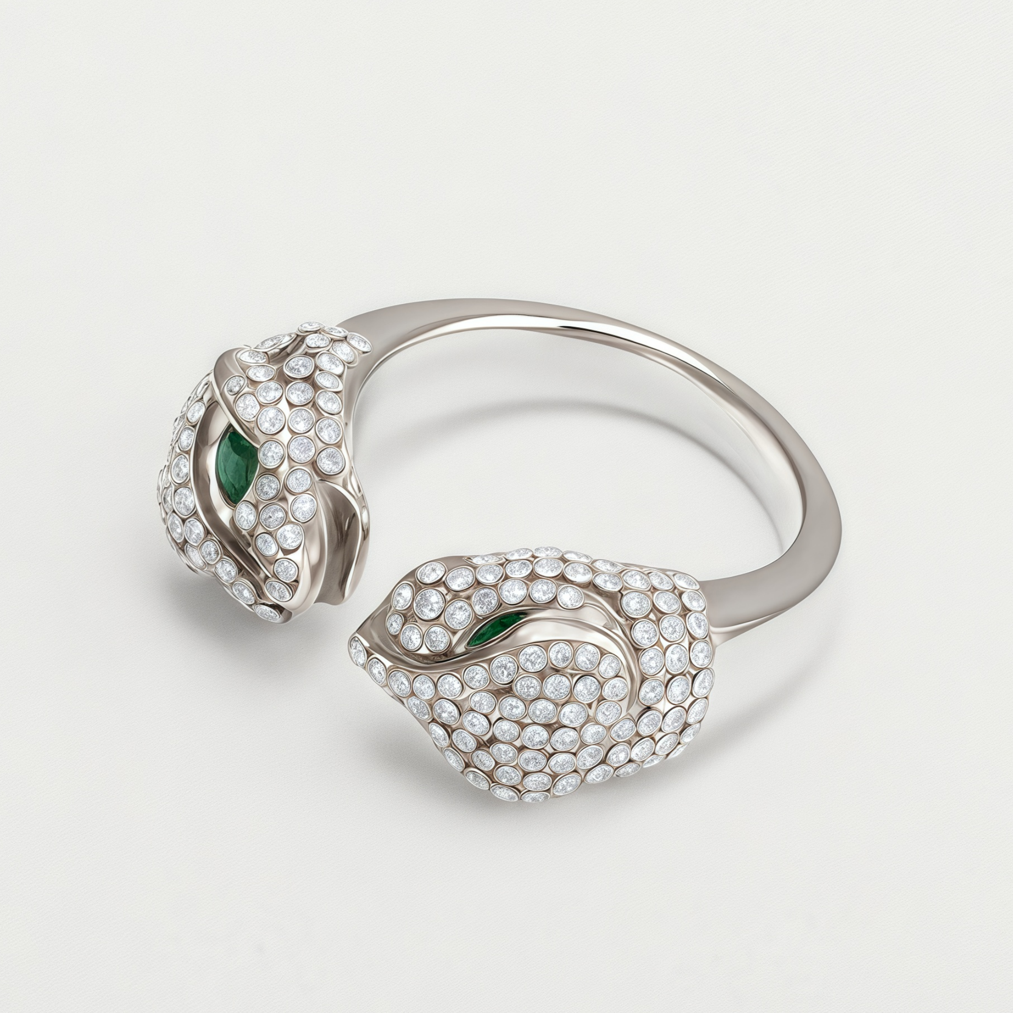 Luxury Leopard Inlay Emerald Diamond Stainless Steel Unisex Ring丨G002495JB-JinBaoJewerly