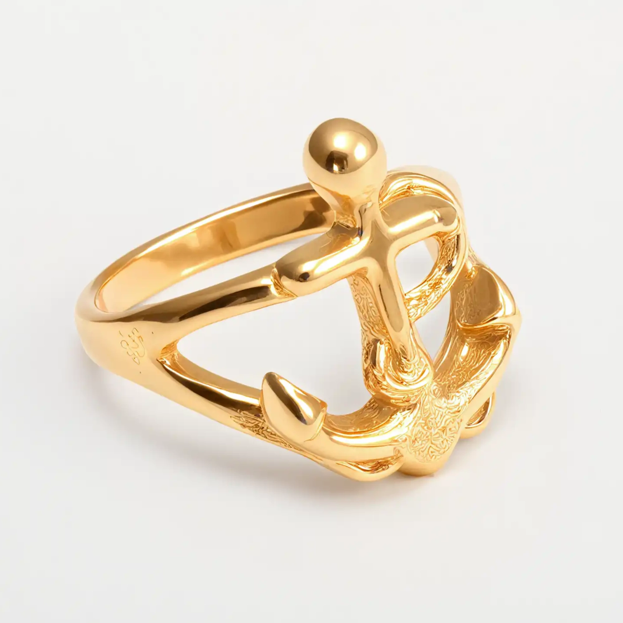 Creative Nautical Anchor Design Stainless Steel Men's Ring丨G002110-JinBaoJewerly
