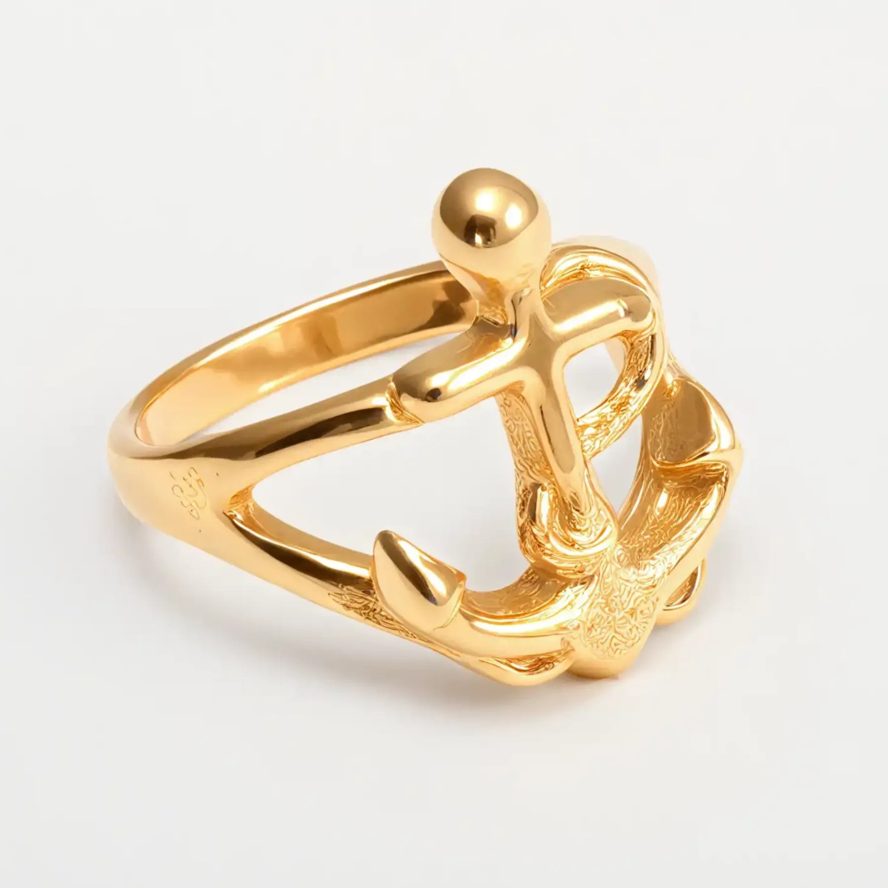 Creative Nautical Anchor Design Stainless Steel Men's Ring丨G002110-JinBaoJewerly