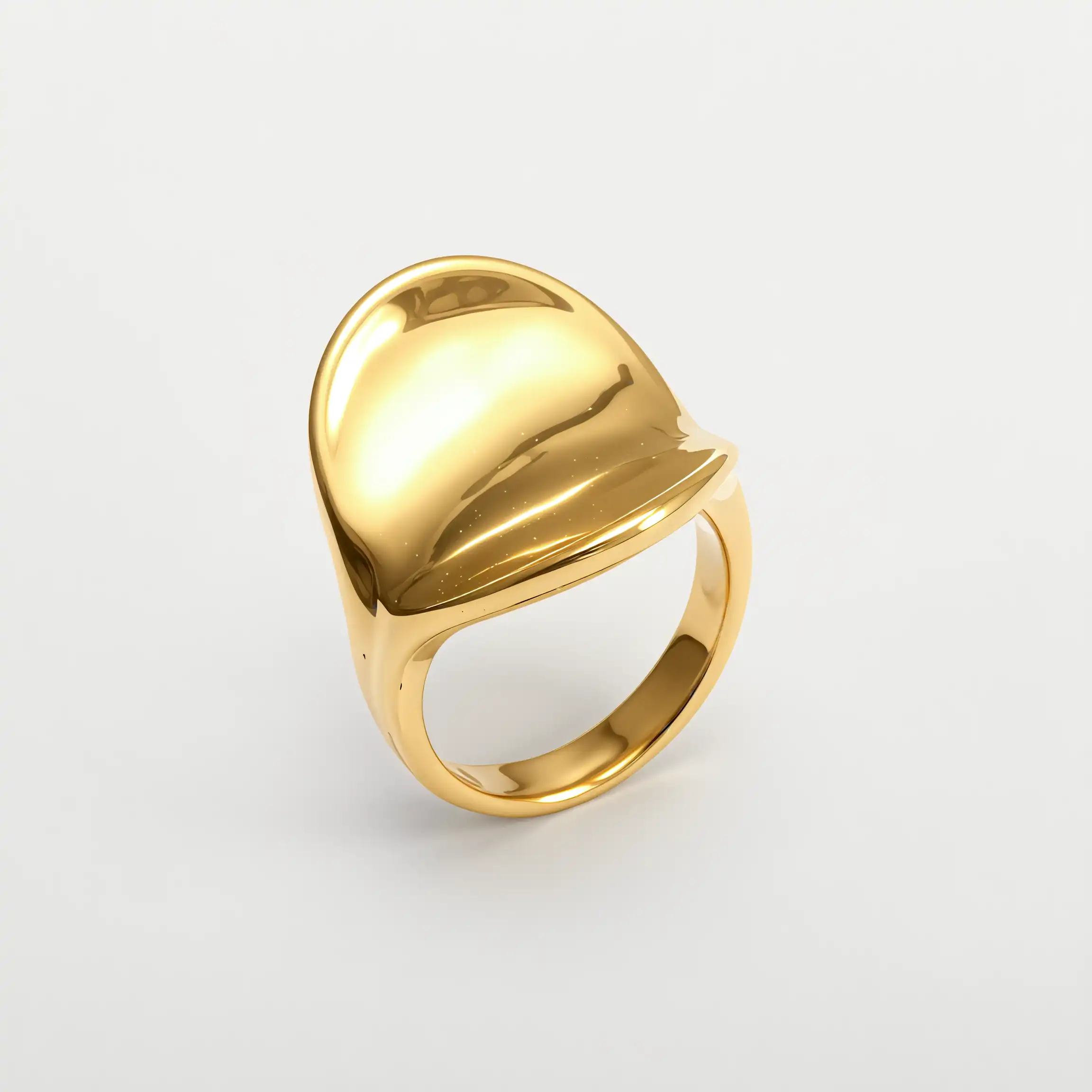 Stainless Steel Women's Ring with Sleek Domed Feature丨G005468-JinBaoJewerly