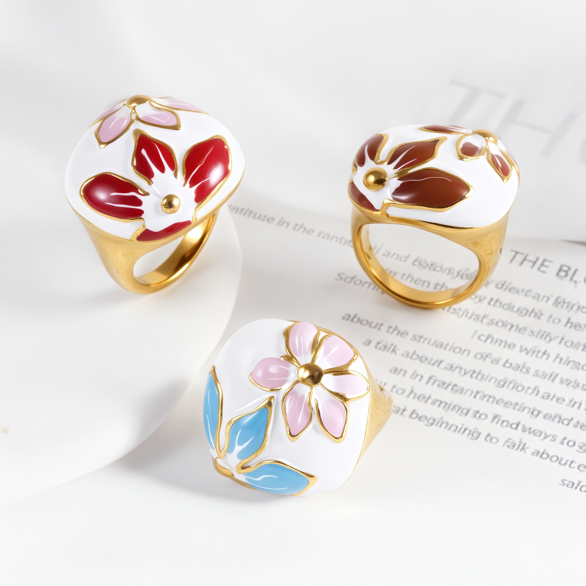 Romantic Floral Pattern Stainless Steel Ring Women's Ring | G004607-JinBaoJewerly