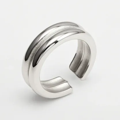 Light Luxury Style Simple Stainless Steel Women's Ring丨G004307-JinBaoJewerly