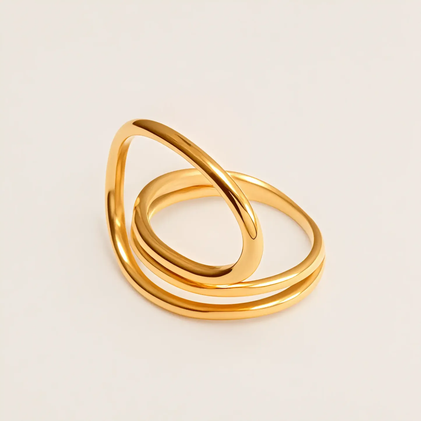 Modern Style Twisted Band Stainless Steel Women's Ring丨G004992-JinBaoJewerly