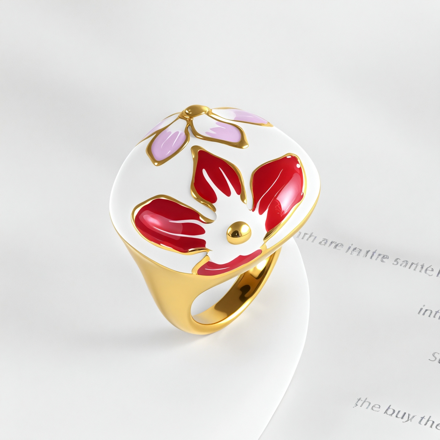 Romantic Floral Pattern Stainless Steel Ring Women's Ring | G004607-JinBaoJewerly