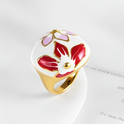 Romantic Floral Pattern Stainless Steel Ring Women's Ring | G004607-JinBaoJewerly