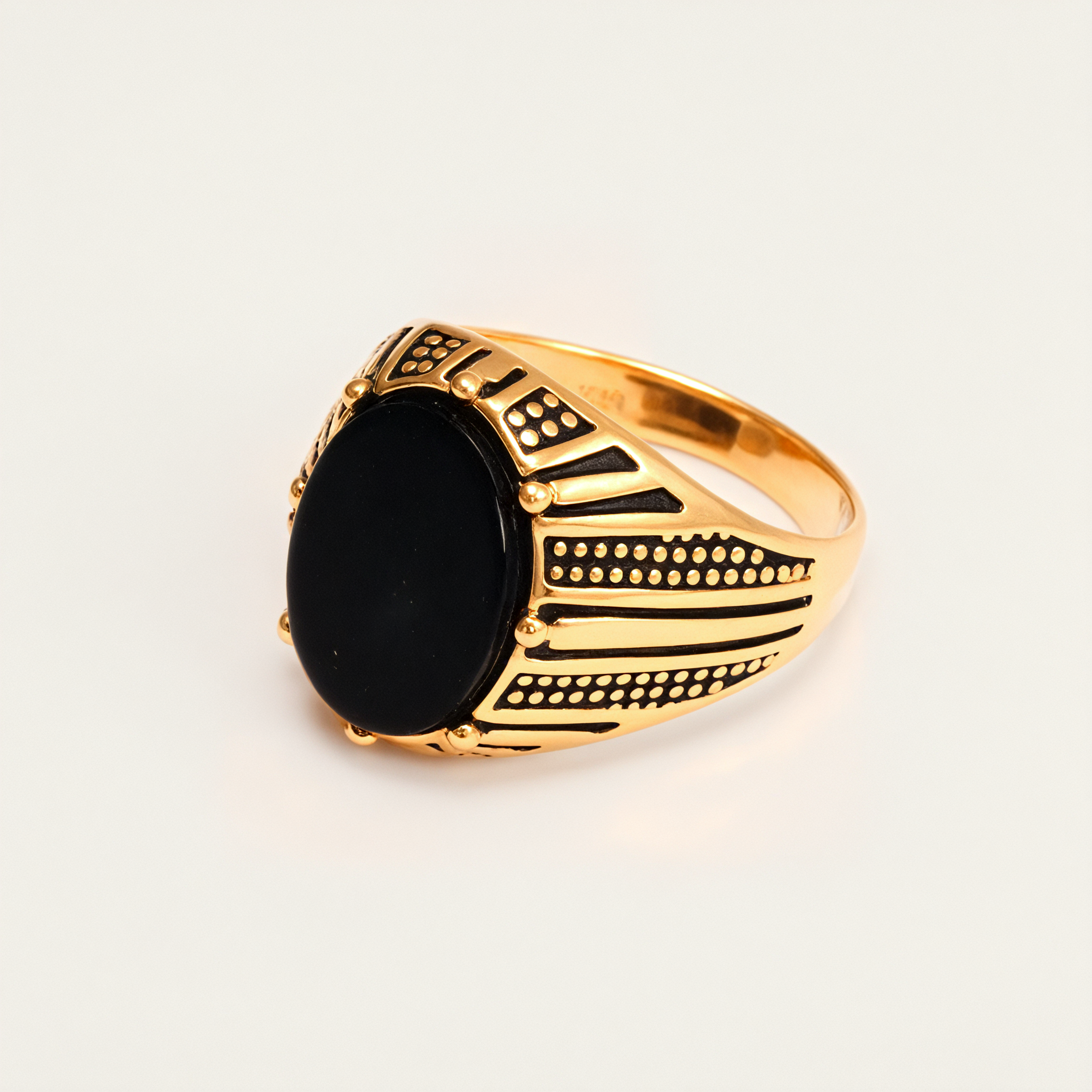 Vintage Style Assorted Stone Stainless Steel Men's Ring丨K00930J-JinBaoJewerly
