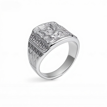 Eagle Head Gold Stainless Steel Ring Men's Vintage Fashion Design | G00429