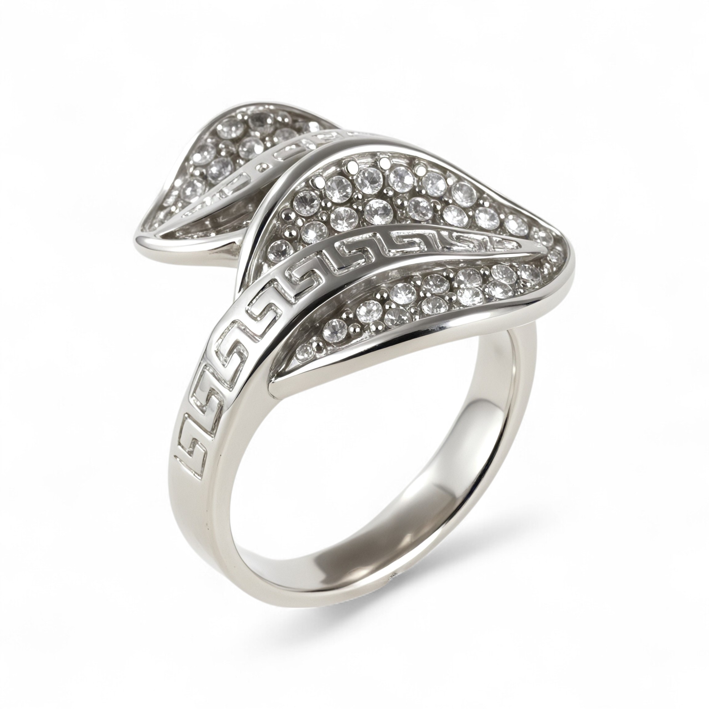 Leaf Shape Diamond Stainless Steel Women's Ring丨G003153-JinBaoJewerly