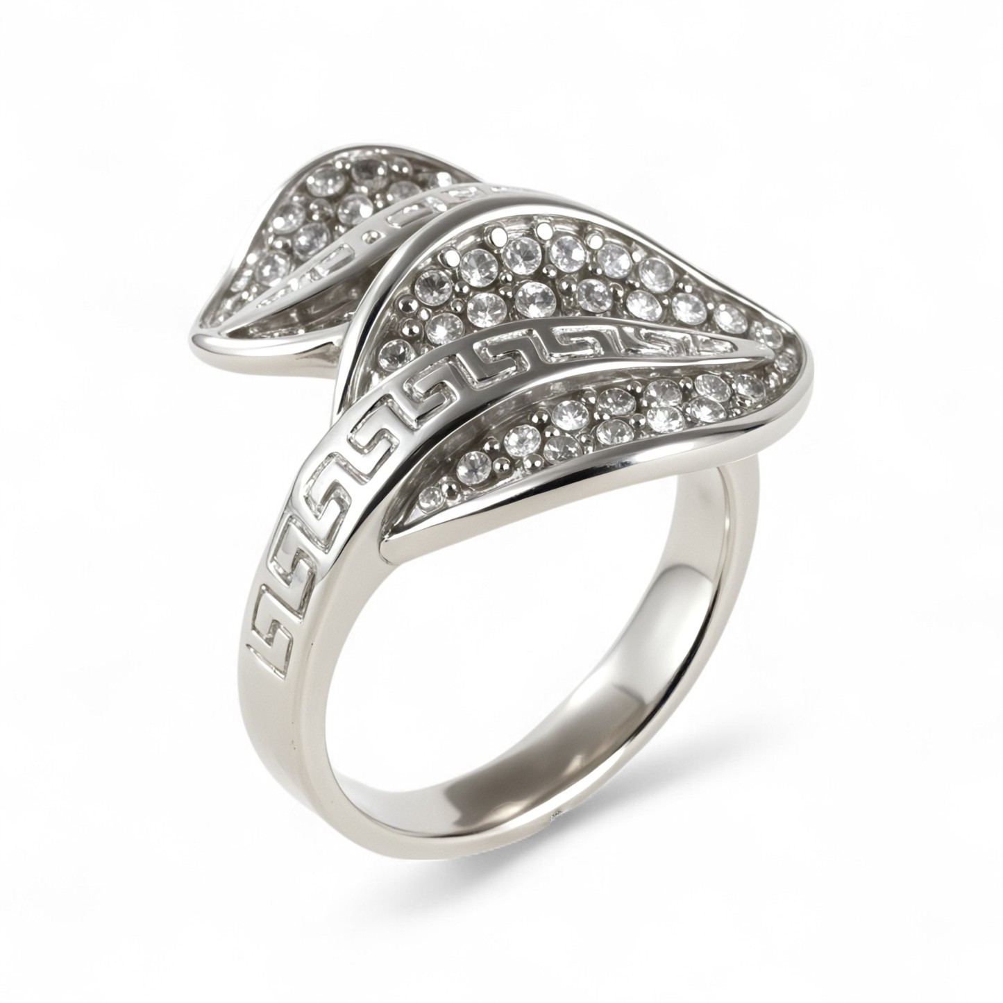 Leaf Shape Diamond Stainless Steel Women's Ring丨G003153-JinBaoJewerly