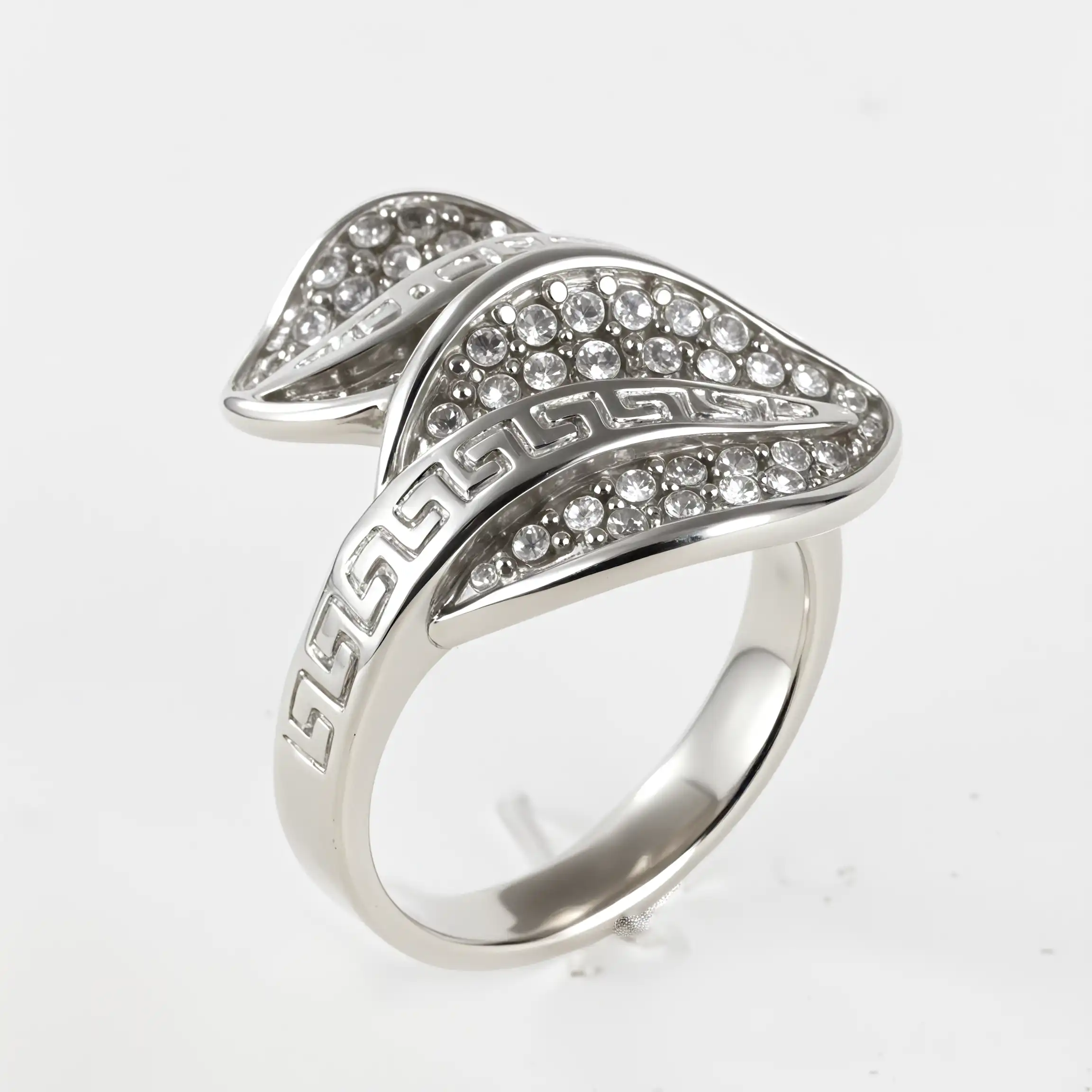 Leaf Shape Diamond Stainless Steel Women's Ring丨G003153-JinBaoJewerly