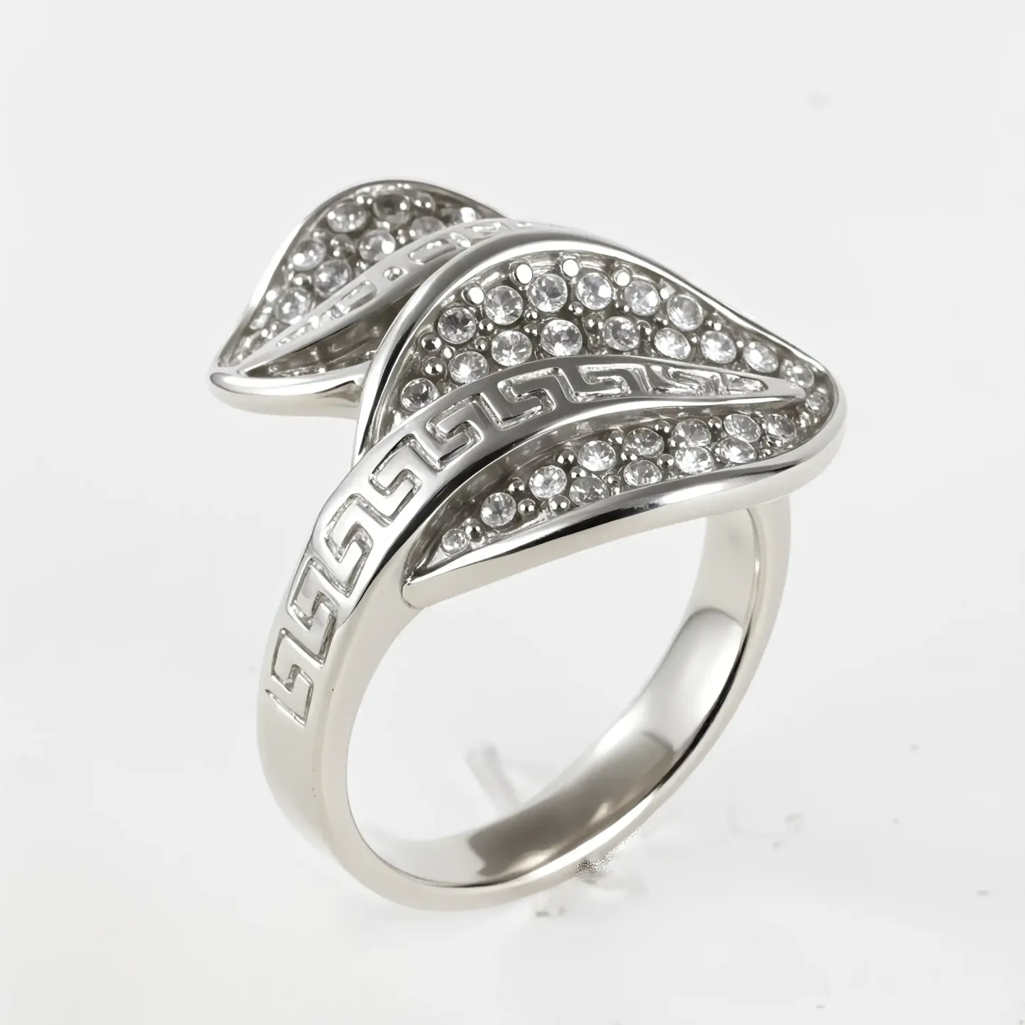Leaf Shape Diamond Stainless Steel Women's Ring丨G003153-JinBaoJewerly