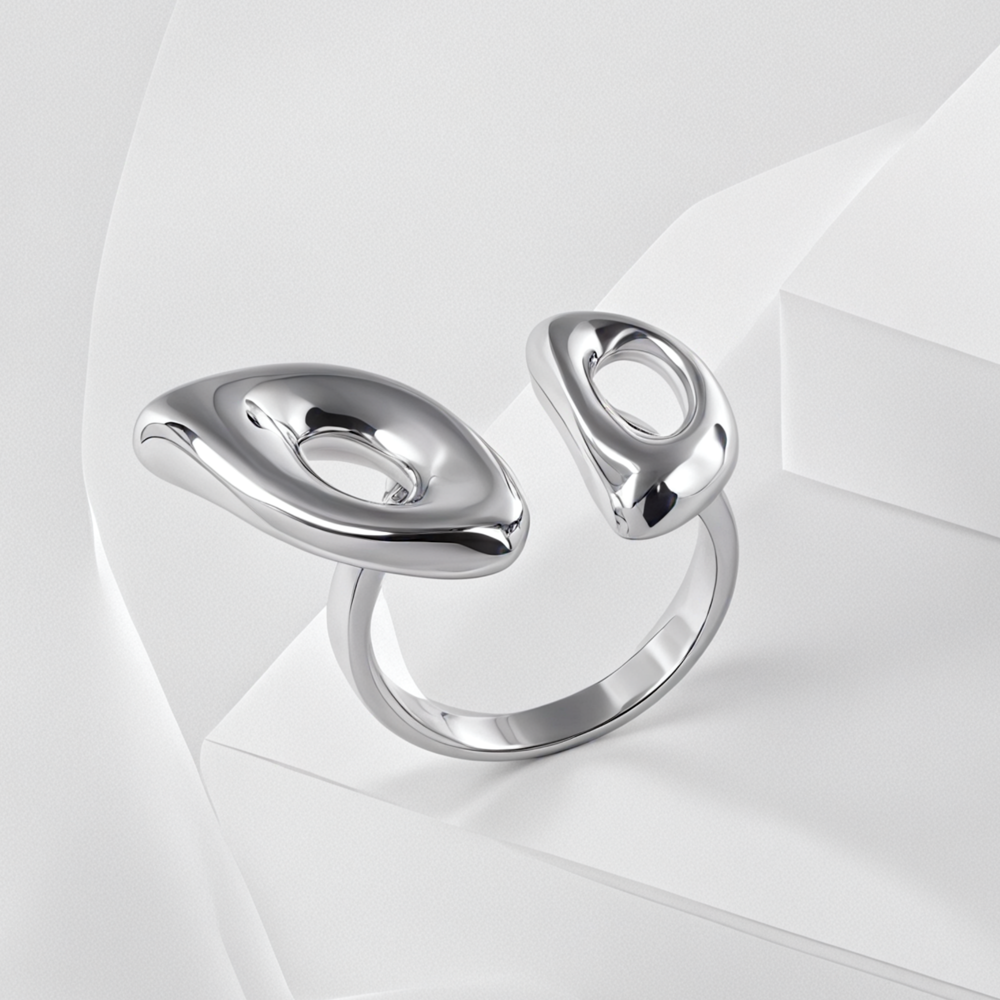 Modern Minimalist Design Ring Women's Stainless Steel Ring | G003985-JinBaoJewerly