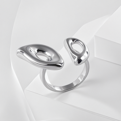 Modern Minimalist Design Ring Women's Stainless Steel Ring | G003985-JinBaoJewerly