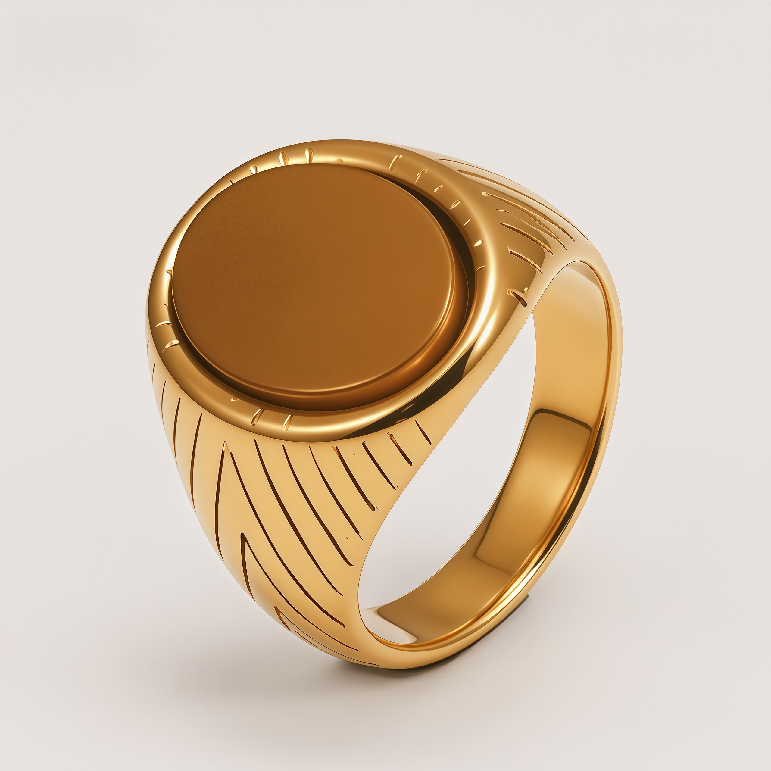 Men's Natural Veined Turquoise Inlaid Engraved Ring