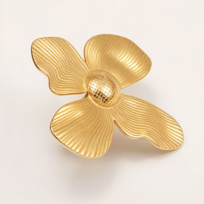 Exaggerated Gold Flower Ring, Fashionable and Unique Women's Ring | G006211J-JinBaoJewerly