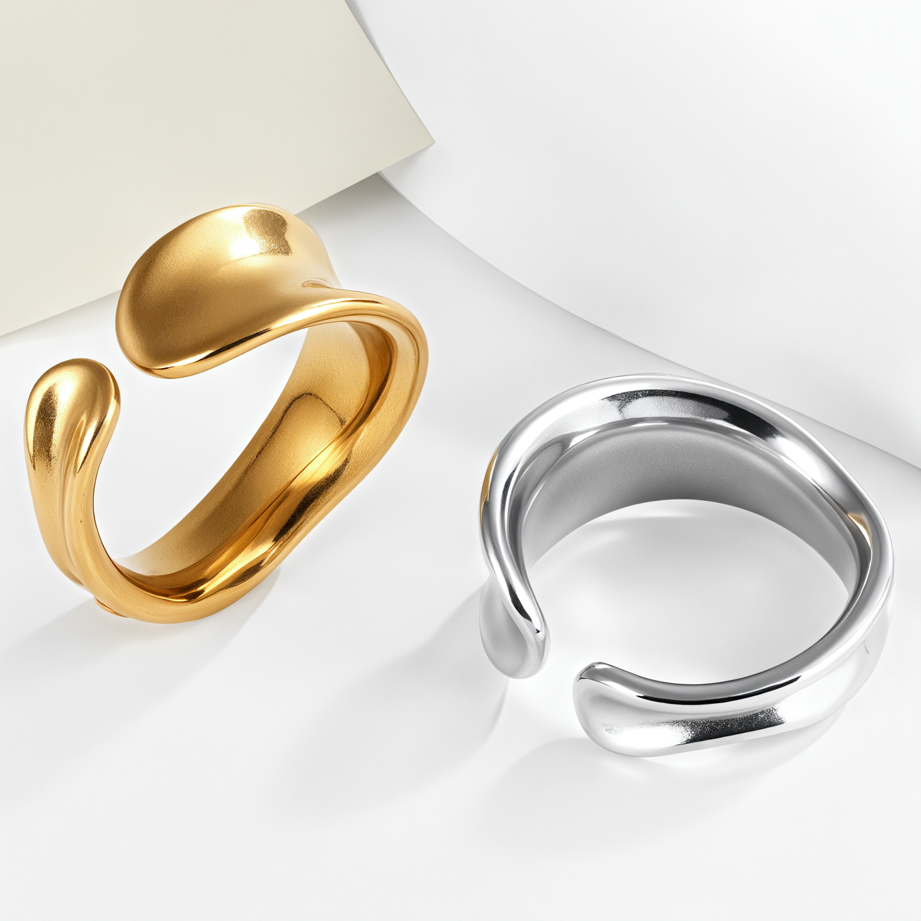 Minimalist Stainless Steel Open Loop Ring Classic Fashion for Women | G004492-JinBaoJewerly