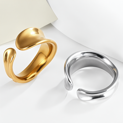 Minimalist Stainless Steel Open Loop Ring Classic Fashion for Women | G004492-JinBaoJewerly