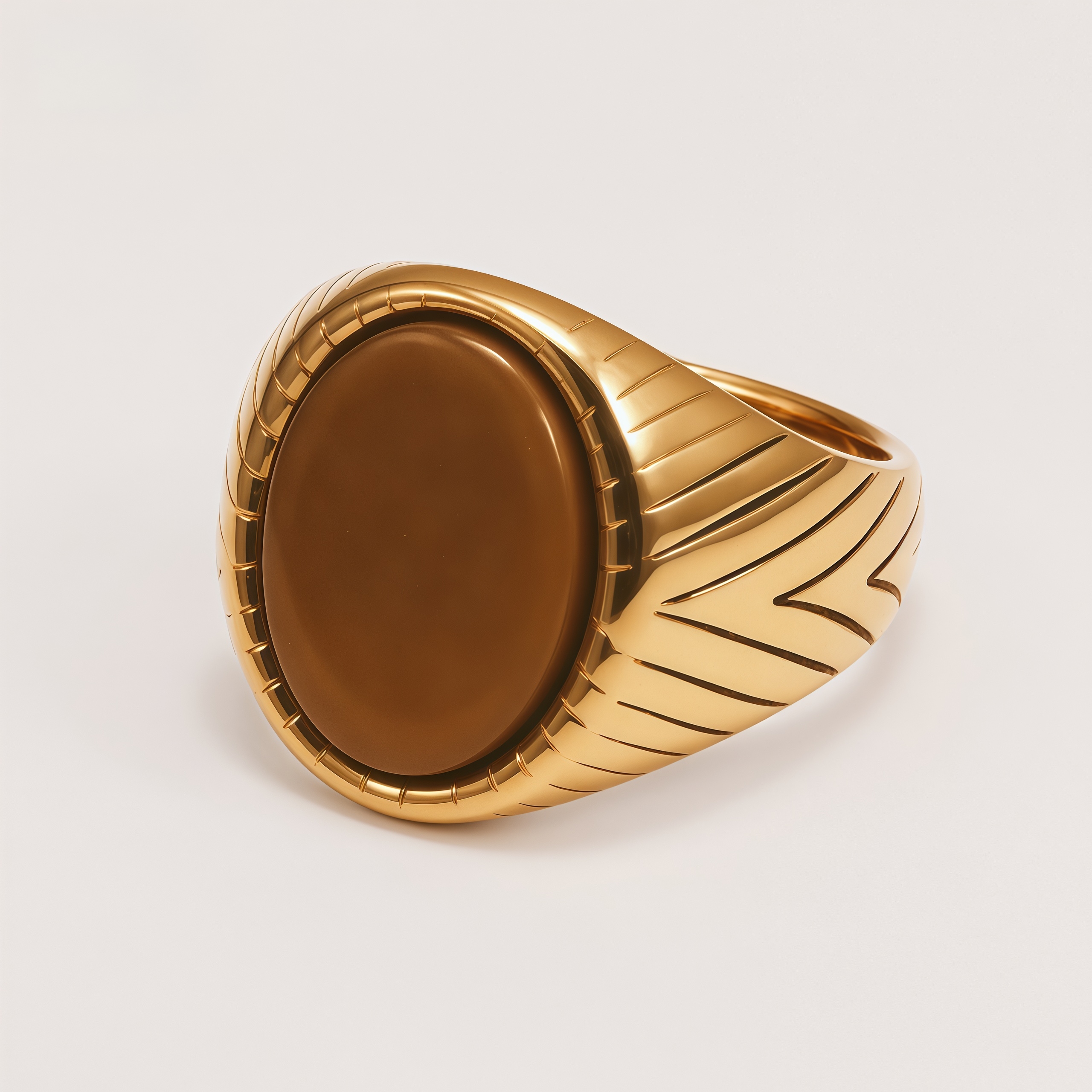 Men's Natural Veined Turquoise Inlaid Engraved Ring