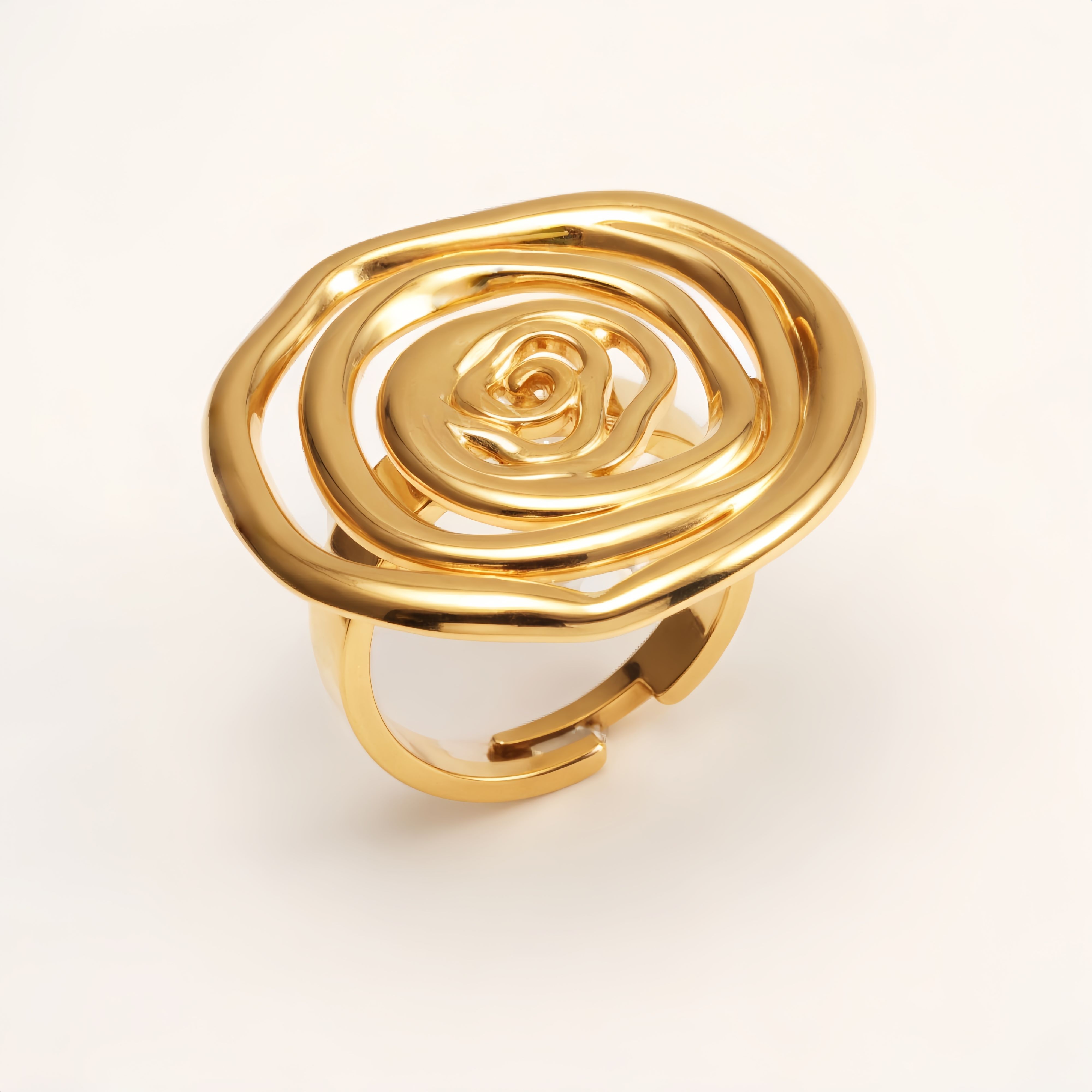 Gold Rose - Shaped Ring, Fashion Women's Open - ended Jewelry | G005243J-JinBaoJewerly