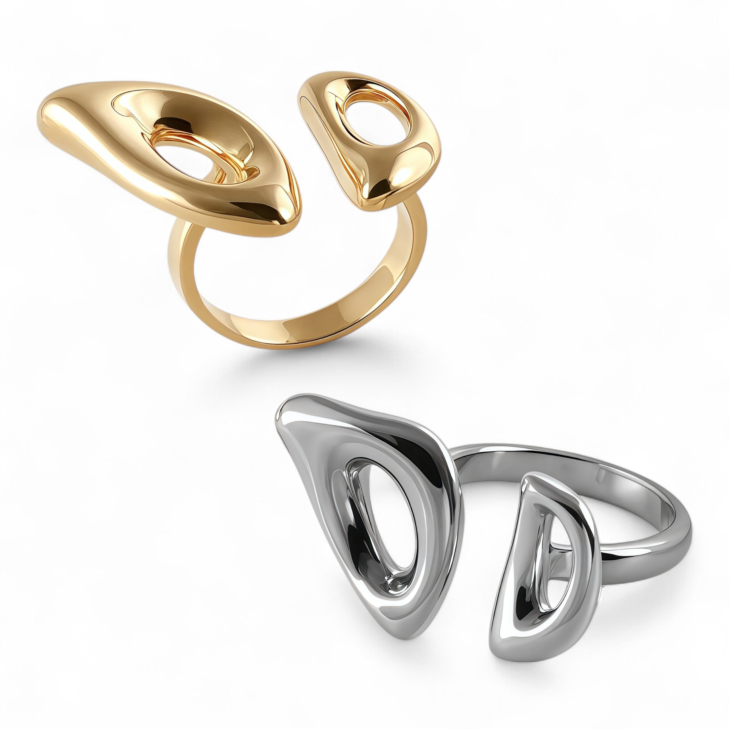 Modern Minimalist Design Ring Women's Stainless Steel Ring | G003985-JinBaoJewerly