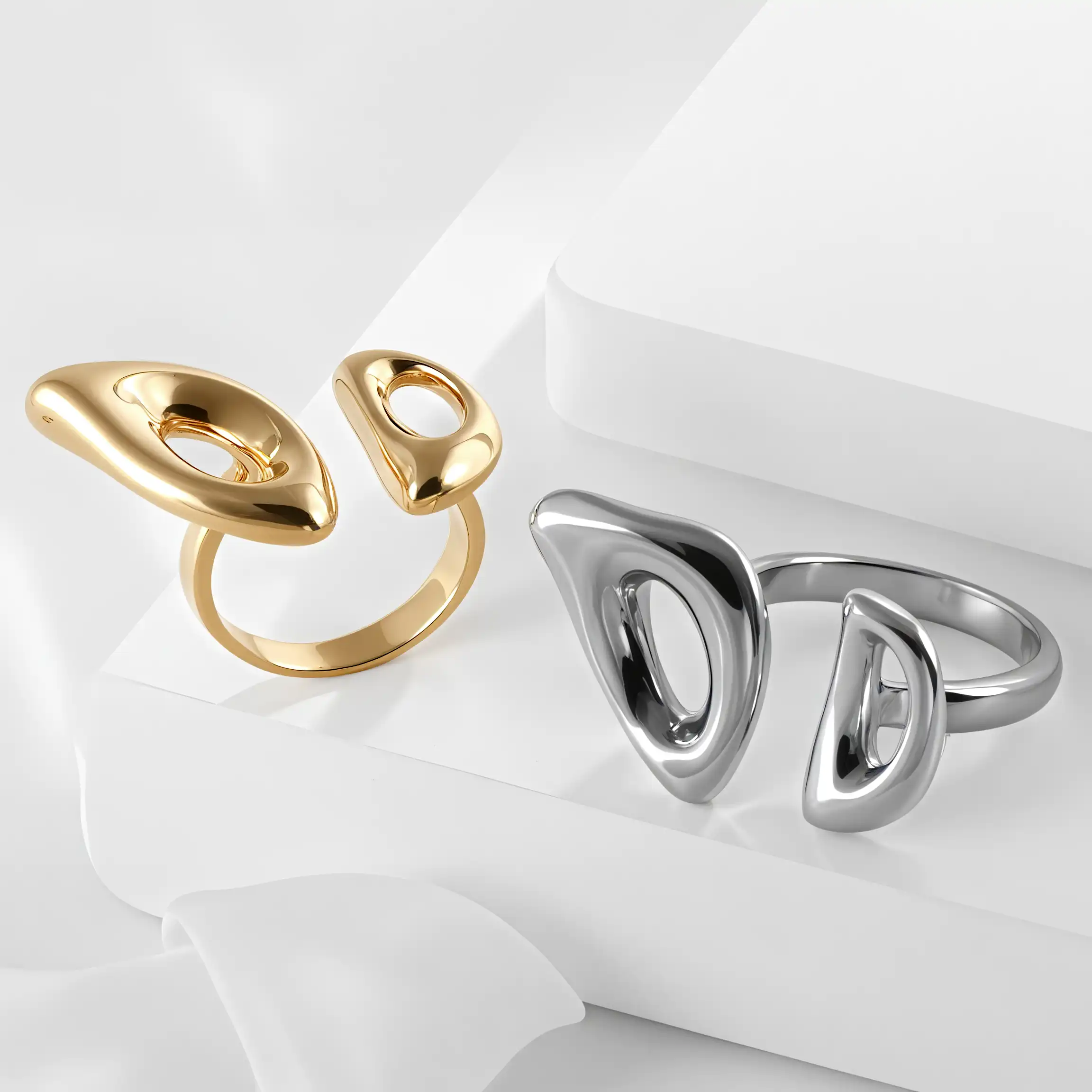 Modern Minimalist Design Ring Women's Stainless Steel Ring | G003985-JinBaoJewerly